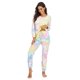 thumbnail image 4 of Pantalones de manga larga para mujer, traje con cordón, pijama teñido anudado, ropa de casa de otoño e invierno, 4 of 6