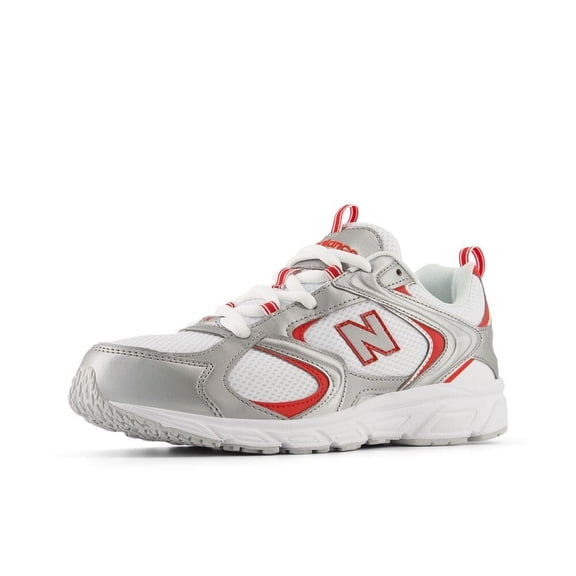 New Balance Men's 408 V1 Sneaker, White/Silver Metallic/Mercury Red, 11.5 M