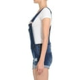 thumbnail image 4 of Women’s Cuffed Distressed Denim Shortalls Overall Shorts, 4 of 5
