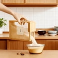 thumbnail image 5 of 2Pcs Food Storage Box with Sliding Lid, Wooden Cereal Container for Pantry, Airtight Rice Dispenser and Pasta Storage, Kitchen Canister Set for Grains, Housewarming Gift, 5 of 9