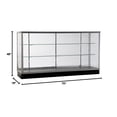 thumbnail image 3 of Extra Vision Display 70 Inch Glass Showcase Aluminum Frame Glass Shelving Silver, 3 of 5