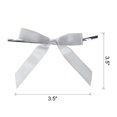 thumbnail image 2 of Unique Bargains 100Pcs Mini Ribbon Bow 3.5' Twist Tie Mini Fabric Satin Ribbon Flower Bows Craft DIY Sewing Bows Light Silver, 2 of 5