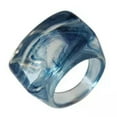 thumbnail image 4 of K-KED Transparent Thick Ring Geometric Square Round Ring Resin Big Finger Rings 1PC-white, 4 of 9