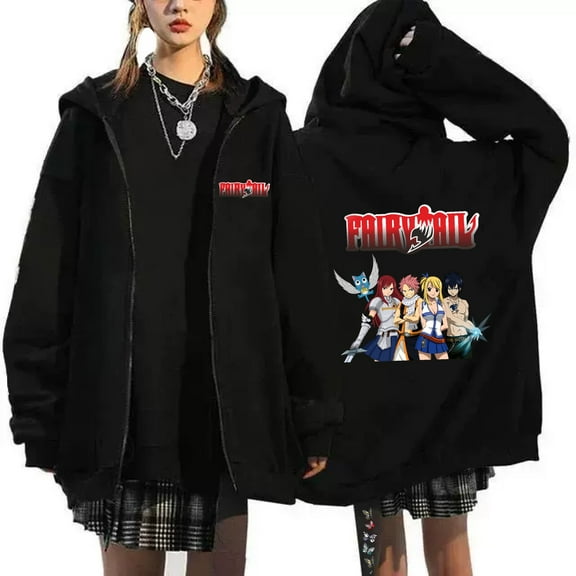 Duoxingbao  Cross-border Fairy Tail Japanese manga Ainime zip-up hoodie for men and women couples