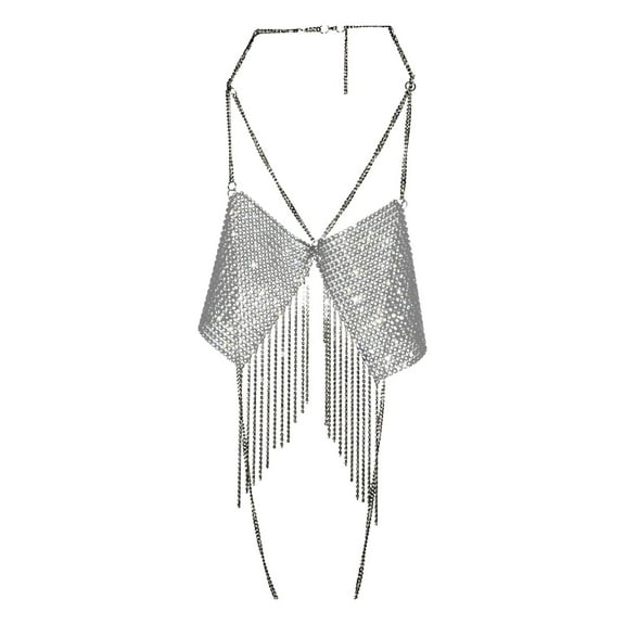 Bras Female Multi Chain Type Bras Jewelry For Wedding Night Silver Silver