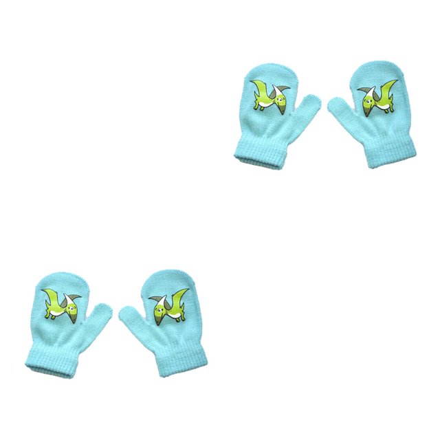Sonducket 1 par de manoplas para niños, calentador de dedos para niños y niñas, manopla para exteriores con patrón de dinosaurio, manopla Tipo 3 2Conjunto