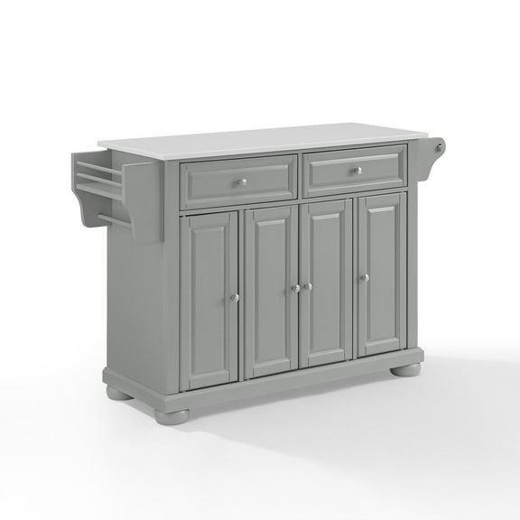 Kitchen Island Cart with Stone Top - Modern Kitchen Storage Island, Portable Kitchen Furniture