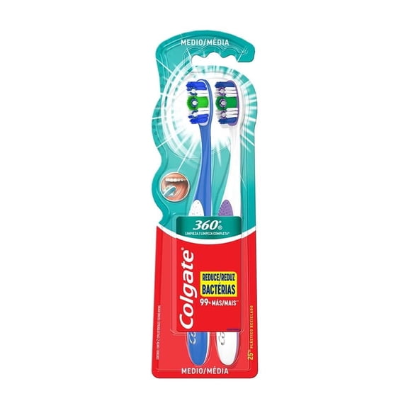 Cepillo Dental Colgate 360° Deep Clean Cerdas Pulidoras de Goma 1 pieza