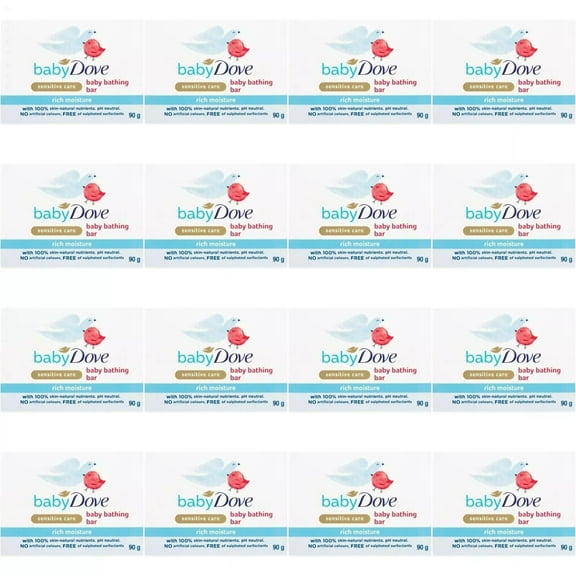 Baby Dove Rich Moisture Bathing Bar -Gentle Soap for Baby 3.17 oz- 12 Pack