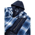 thumbnail image 4 of MAWCLOS Men's Flannel Hooded Coat Winter Plaid Jackets Sky Blue L, 4 of 7