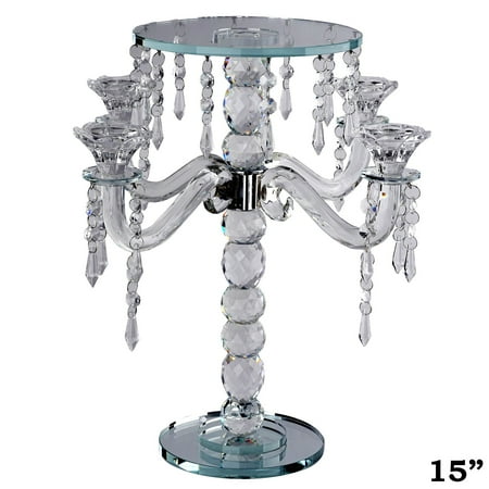 Balsacircle Clear 15 Tall Crystal Candelabra Votive Candle Holder Balsacircle Clear 15 Tall Crystal Candelabra Votive Candle Holder Decorations Gifts Home Party Wedding