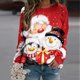 thumbnail image 2 of Camiseta de manga larga con cuello redondo para mujer, divertida, vintage, con estampado navideño Fridja  FKASFK1353, 2 of 4