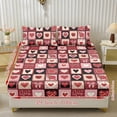 thumbnail image 2 of ZIATUBLES Red Love Heart Patchwork Twin XL Bed Sheets Set, 3-Piece Valentine's Day Comfy Bedding Set, Soft Breathable Fitted Sheet with Elasticized 9.8" Pocket and 2 Pillowcases, 2 of 5