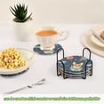 thumbnail image 6 of WOBOGO Corgi Rocket Element Pattern Coil Coasters Set of 6 Minimalist Cotton Woven 3.94 inch Non-Slip Insulated and Absorbent Home Accessories., 6 of 7