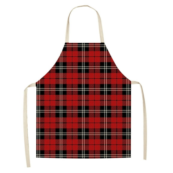 EUDIDV Aprons for Women With Pockets 1pc Parent adult the Family Kitchen Christmas Print Linen Family Aprons plus Size Pinafore Apron Pinafore Aprons for Women