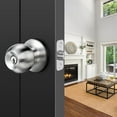 thumbnail image 3 of Scifil Keyed Door Knob with Lock, Door Lock in Solid Stainless Steel for Exterior and Interior Doors, Bedroom Bathroom Privacy Door Knob with Classic Round Ball Handle, Brush Nickel, 3 of 7
