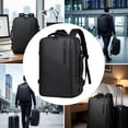 thumbnail image 3 of Mochila de viaje de negocios para hombres, resistente bolsa para portátil para viajes de negocios universitarios. Negro, 3 of 8