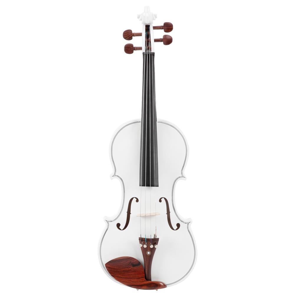 Glarry 4/4 Violin for Beginner with Case, Bow,Shoulder, Matte White
