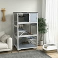 thumbnail image 5 of YYAo Cat Catio, Cat Cage Playpen,Catio, Outdoor Cat Enclosure House on Wheels with Hammock, Gray, 5 of 9