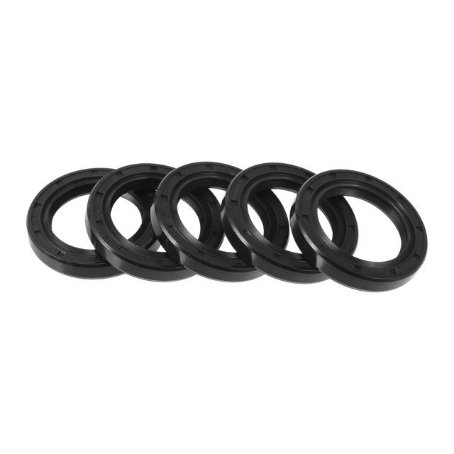 Sello de aceite universal Unique Bargains TC de doble labio con resorte de acero, sello de eje rotativo 31x45x7mm, alta presión, caucho NBR negro, 5 Pcs
