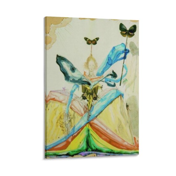Salvador Dali Impresión Pintura La Reina de las Mariposas Lienzo Póster Arte de Pared Imagen Impresiones Fotográficas Colgantes Regalo Decoración Hogar Pósteres Obras de Arte 12x18 pulgadas (30x45 cm)