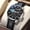 White Shell Black Surface Belt, variant on Starry Sea Men's Watch Trendy Quartz Wristwatch Waterproof Calendar Fashionable Business Trendy Men's Wristwatch