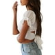 thumbnail image 2 of Top corto con volantes para mujer, top con hombros descubiertos, cuello de una línea, informal para citas, para la oficina, para ir de compras Demonsen None, 2 of 5