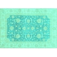 thumbnail image 1 of Ahgly Company Indoor Rectangle Oriental Turquoise Blue Modern Area Rugs, 2' x 3', 1 of 4