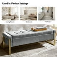 thumbnail image 4 of Tina's Home 55" Storage Bench Tufted Upholstered End of Bed Bench Entryway Bedroom Grey, 4 of 9