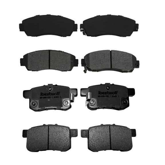 BST BSSPF Front and Rear Ceramic Brake Pads for 2008-2010 Honda Accord, Disc Brake Pad Replacement P-958 P-1451