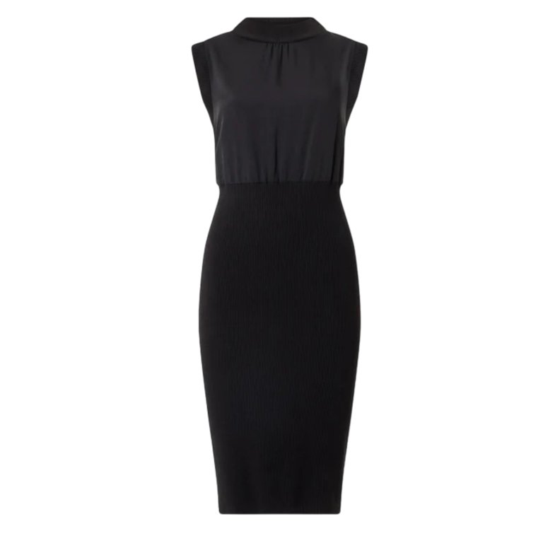 French Connection Women's Krista High Neck Sleeveless Knit Skirt Midi Dress- Black / M - Walmart.com