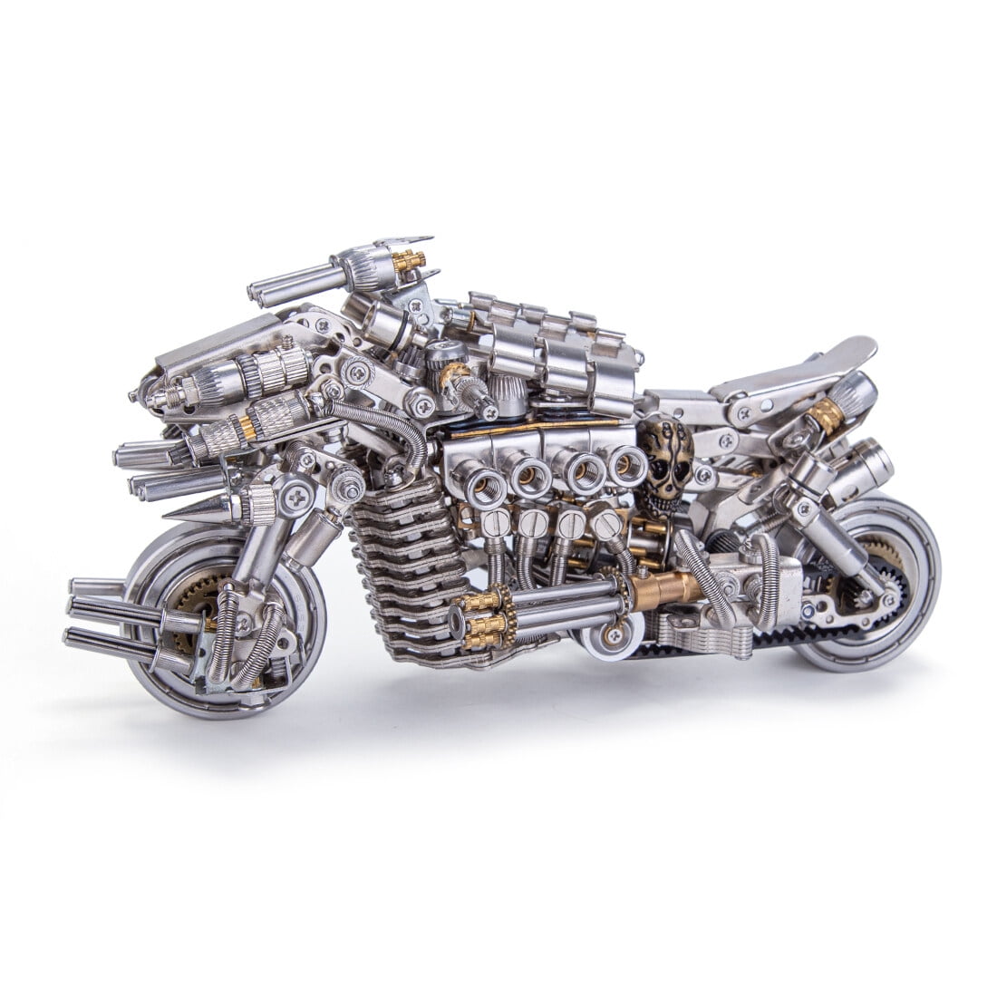 Motorcycle 3D DIY Metal Assembly Model | 600+ Piece Stainless Steel Puzzle Kit with Detailed Manual | Collector's Display for Home & Office Decor