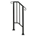 thumbnail image 2 of IVV Matte Black Wrought Iron Stair Handrail Handrail Pile Suitable for 1-2 Step Handrail, 2 of 9