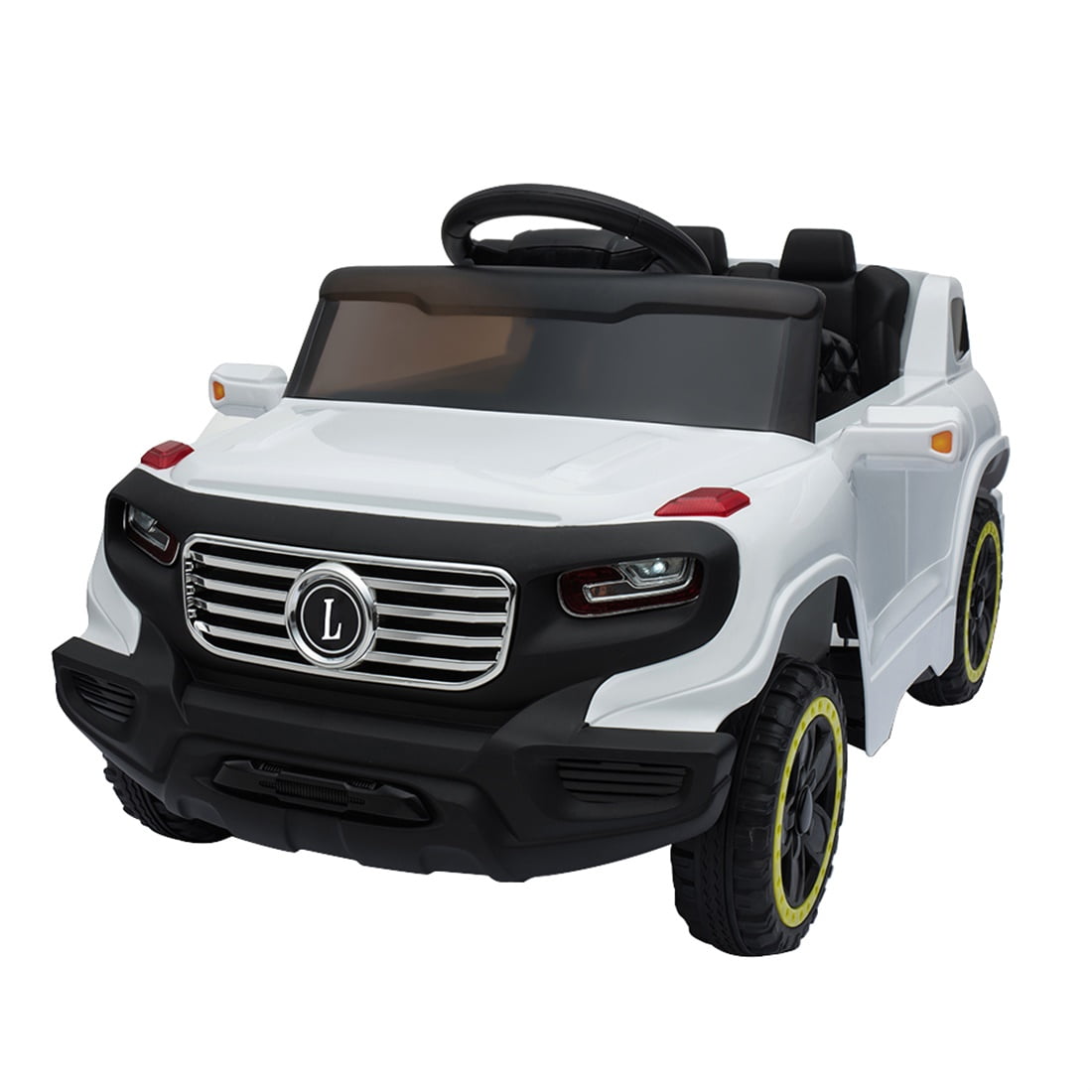 CIPACHO Kids 6V Ride On Truck w/ Parent Remote Control, Children's Battery-Powered Vehicles with 3 Speeds, LED Lights, White