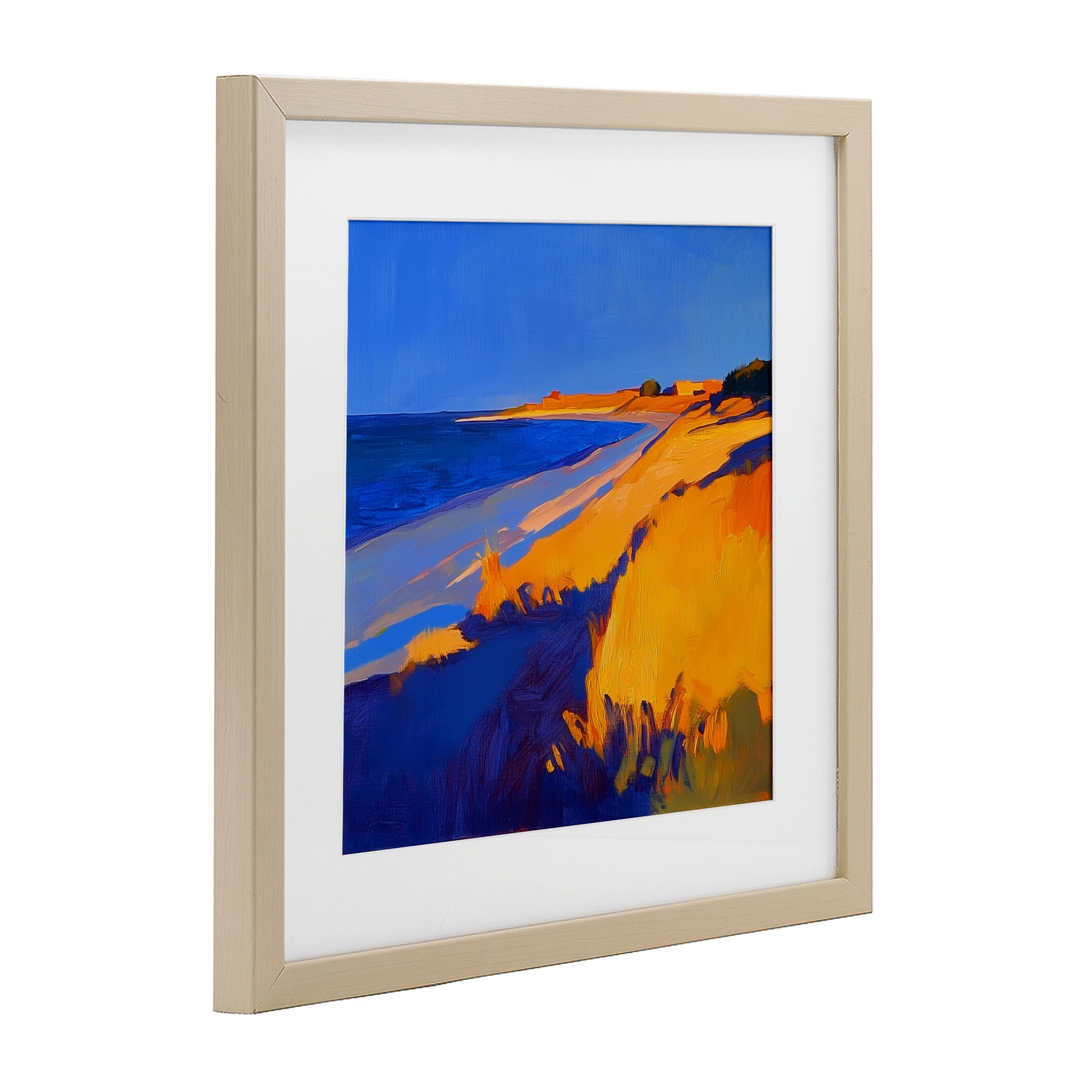 Stupell Industries Complimentary Coast Seascape Birch Framed Print Under Glass, design by Walker Noble