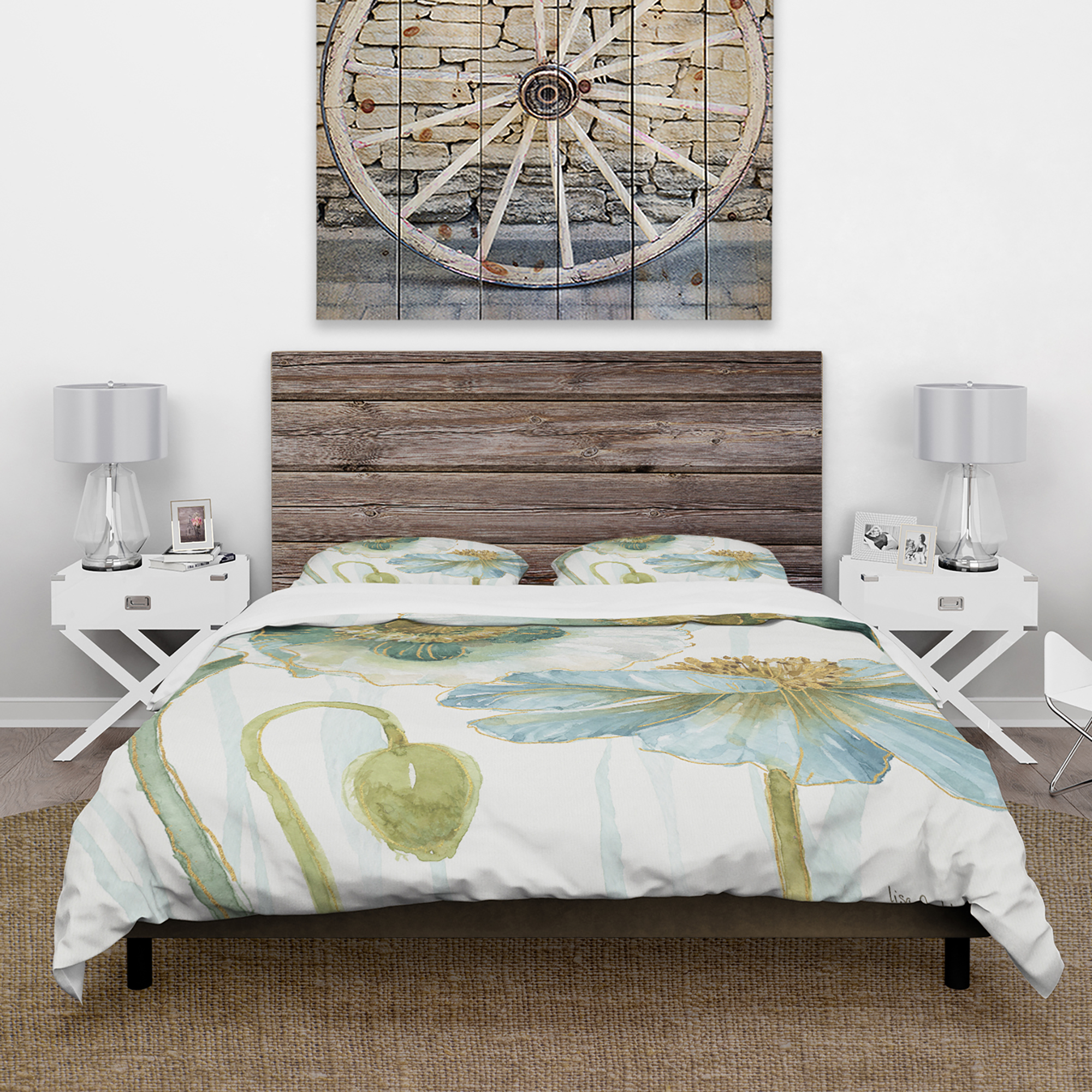 Designart 'My Greenhouse Cottage Flowers II' Cottage Duvet Cover Set