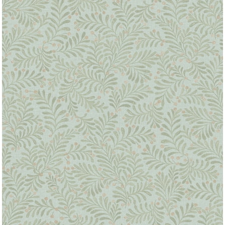 Chesapeake Chrysantha Aqua Berry Branches Wallpaper