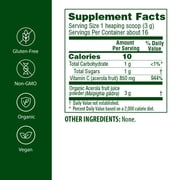 Flora - Acerola Powder, Daily Immune Booster with Vitamin C, Gluten Free & Vegan Vitamin C Antioxidant Powder, 1.7-oz. Glass Bottle