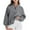 Gray, variant on Quarter Zip Pullover Women Baggy Long Sleeve Stand Collared Sweatshirt Fall Outdoors Sports shirts