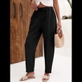 thumbnail image 4 of Pantalones de con Cordón Ajustable para Mujer, Pantalones de Playa de Verano con Cintura Elástica. Negro L, 4 of 10