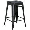 thumbnail image 2 of Merrick Lane Black 24" High Backless Metal Counter Height Stool with Square Seat for Indoor-Outdoor Use, 2 of 8