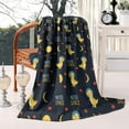 thumbnail image 3 of DarkBlue Cartoon Dinosaurs Astronauts Pattern Blanket,Comfortable Soft Flannel Throw Blanket,All Season,Warm Lightweight Blankets for Sofa Bed Couch Living Room Chair,50"x60", 3 of 4