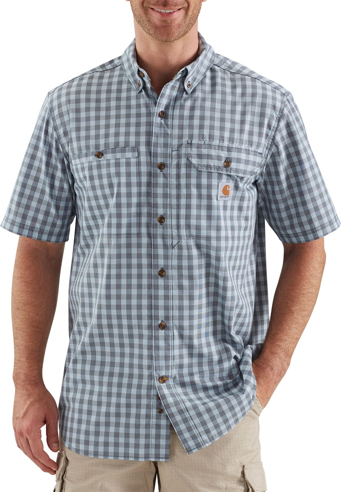 Carhartt carhartt men's force ridgefield plaid short sleeve shirt