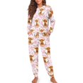 thumbnail image 4 of DISNIMO Cow Flower Print Pajamas for Women Set 2 Pack Long Sleeve Sleepwear Matching Long Pants Crew Neck Nightwear Casual Comfy Loungewear Classic Pajama Outfits, S, 4 of 7