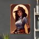 thumbnail image 2 of Placa Metal Vintage Vaquera Pintura Hierro Rectangular Arte Pared Del 20x30cm, 2 of 9
