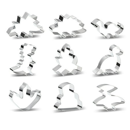 

13pcs Dinosaur Shaped Cookie Cutters Set Stainless Steel Biscuit Fondant Molds for DIY Homemade Baking Tools