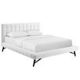 thumbnail image 2 of Modway Julia Queen Biscuit Tufted Performance Velvet Platform Bed in White, 2 of 7