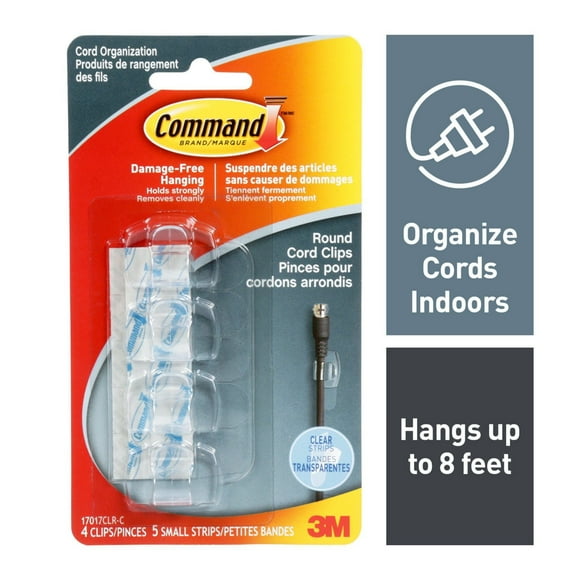 Command™ Clear Cord Clips, 17017CLR-C