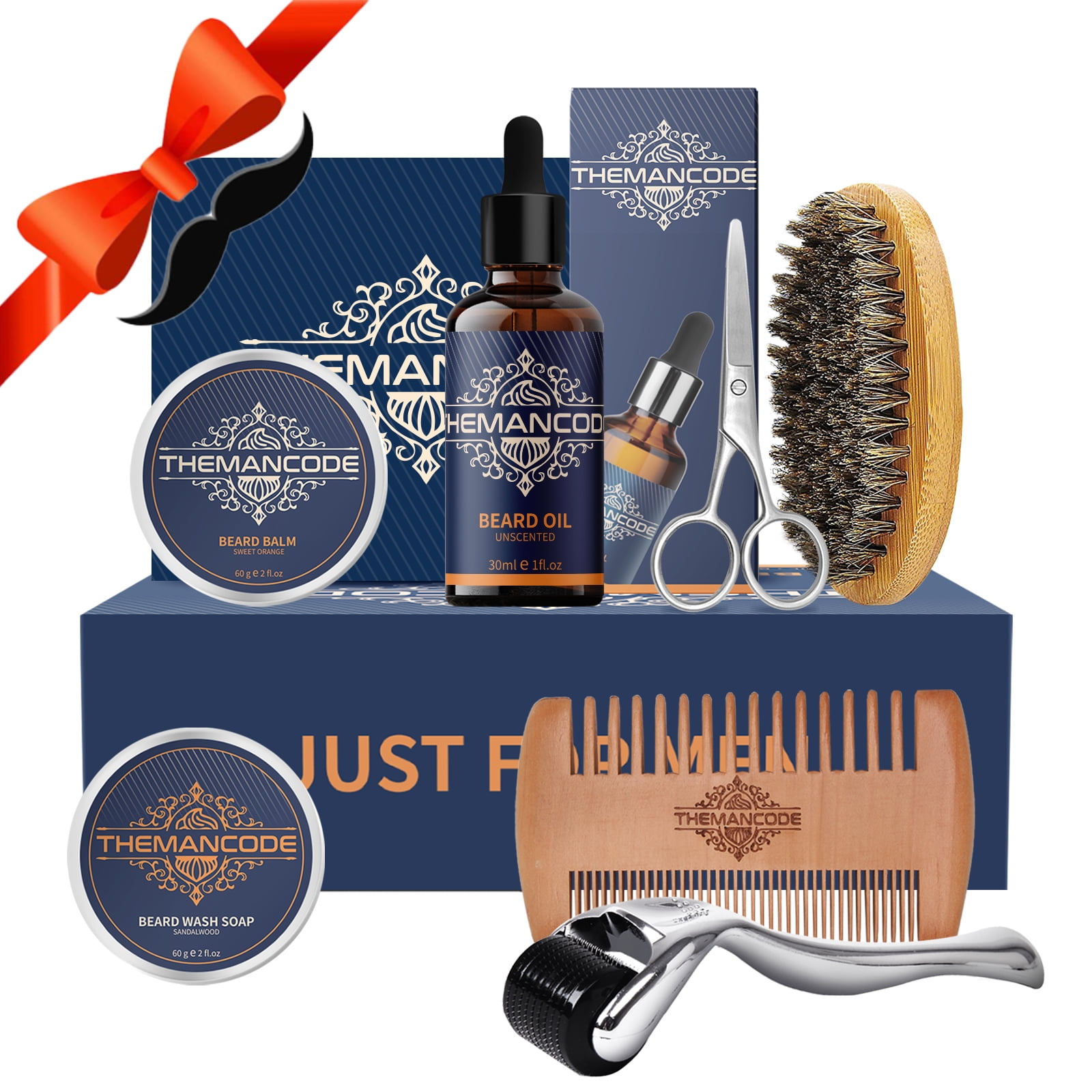 THEMANCODE Beard Kit, Beard Growth Kit, with 1Pc Sliver Micro Needling ...