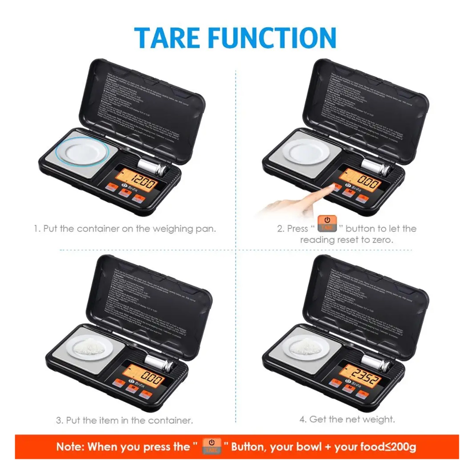 200g 0.01g Jewelry Mini Scales Stainless Steel Electronic Scale Digital Pocket Scale Gold Gram Balance Weight Scale Portable - High Precision